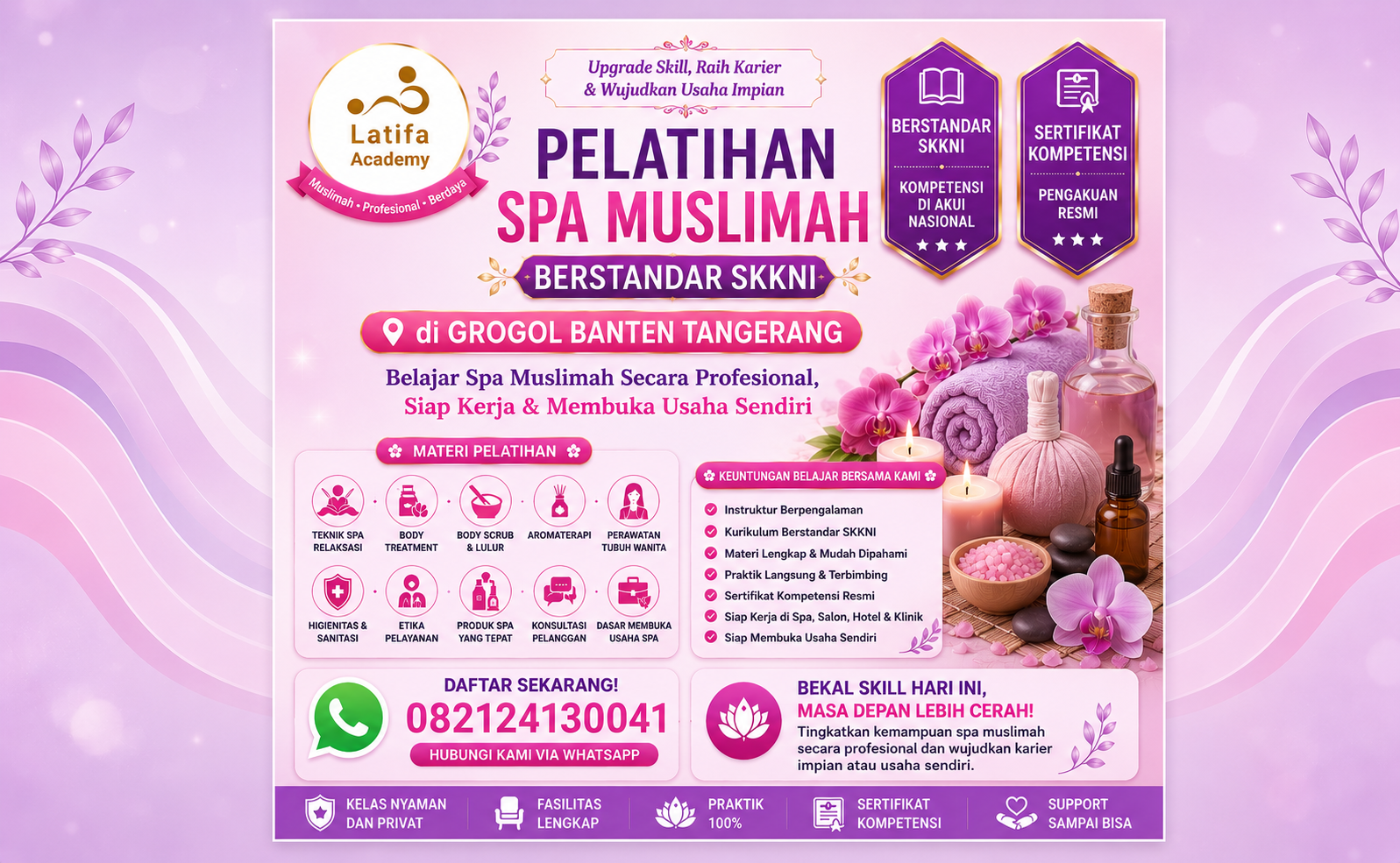 Pelatihan Spa Muslimah Berstandar SKKNI di Grogol Banten Tangerang 082124130041